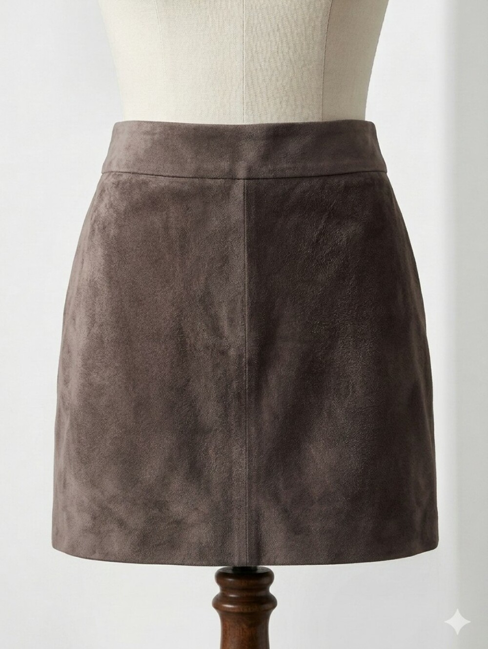 MOSSIMO Vintage 90s Brown Suede Leather Mini Skirt Size 10 Pockets